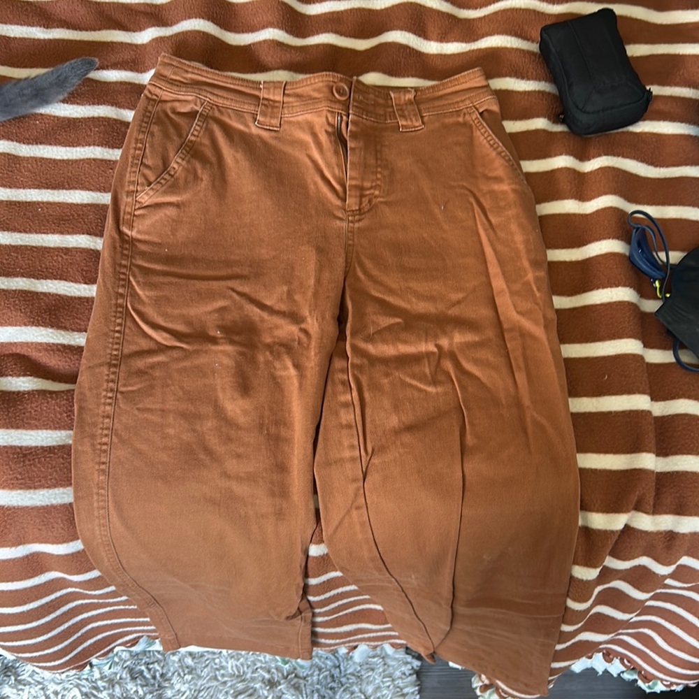 Orange straight leg jeans